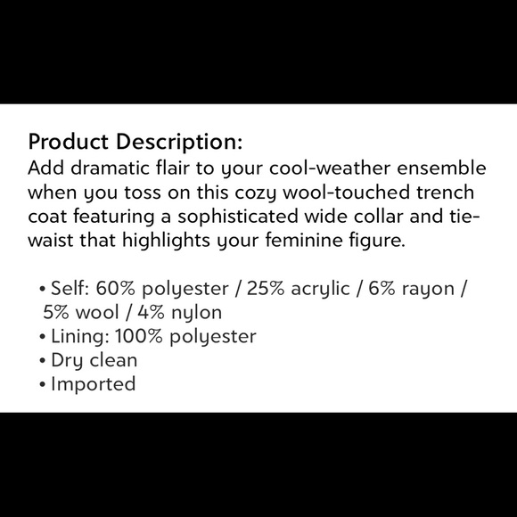 NWT nubby black wrap coat. - Picture 2 of 2